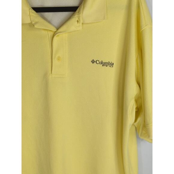 Columbia PFG Men's Omni Shade Solid Short Sleeve Polo Shirts Yellow‎ Size XXL - Picture 3 of 9